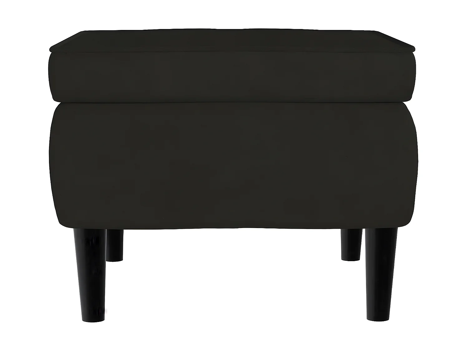 Fauteuil à oreilles avec tabouret noir velours