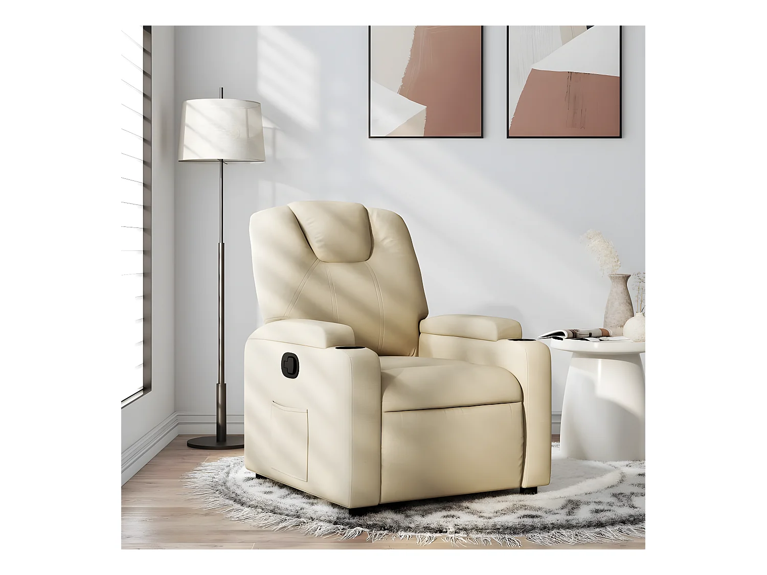 Fauteuil inclinable Crème Tissu