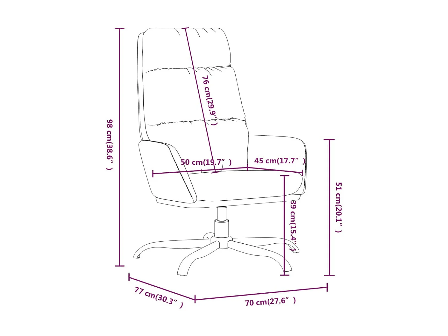 Chaise de relaxation Noir Similicuir