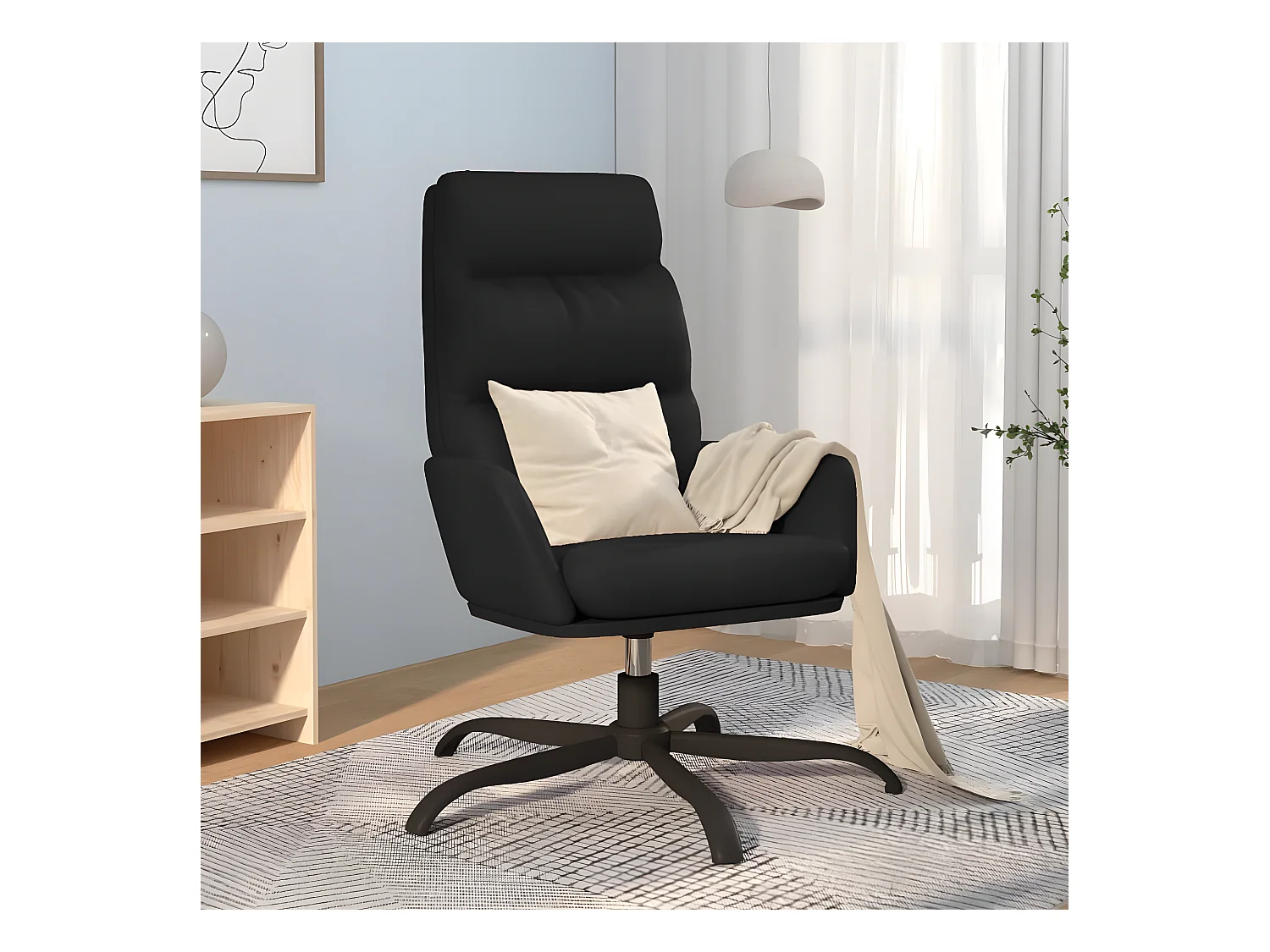 Chaise de relaxation Noir Similicuir