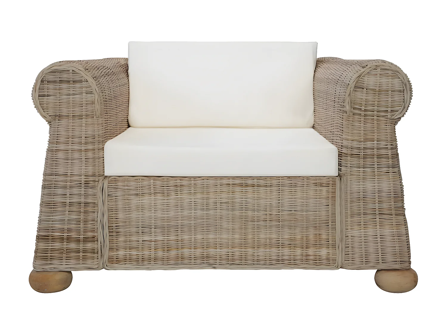 Fauteuil avec coussins Rotin naturel