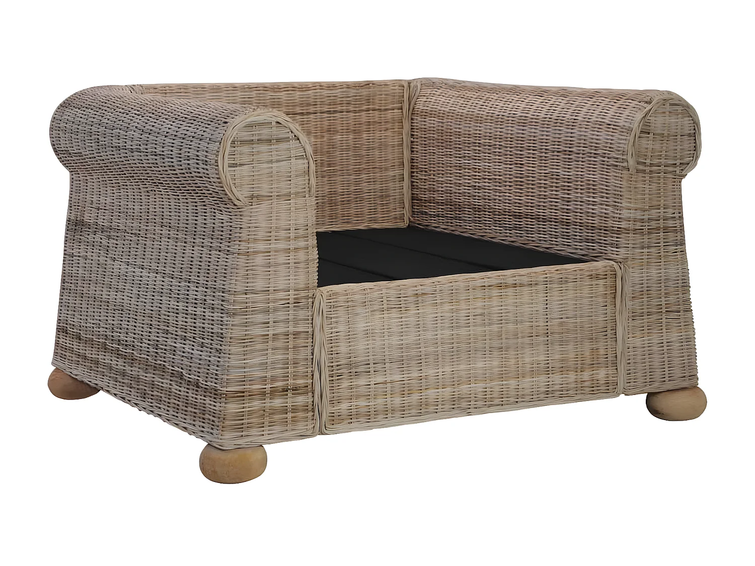 Fauteuil avec coussins Rotin naturel