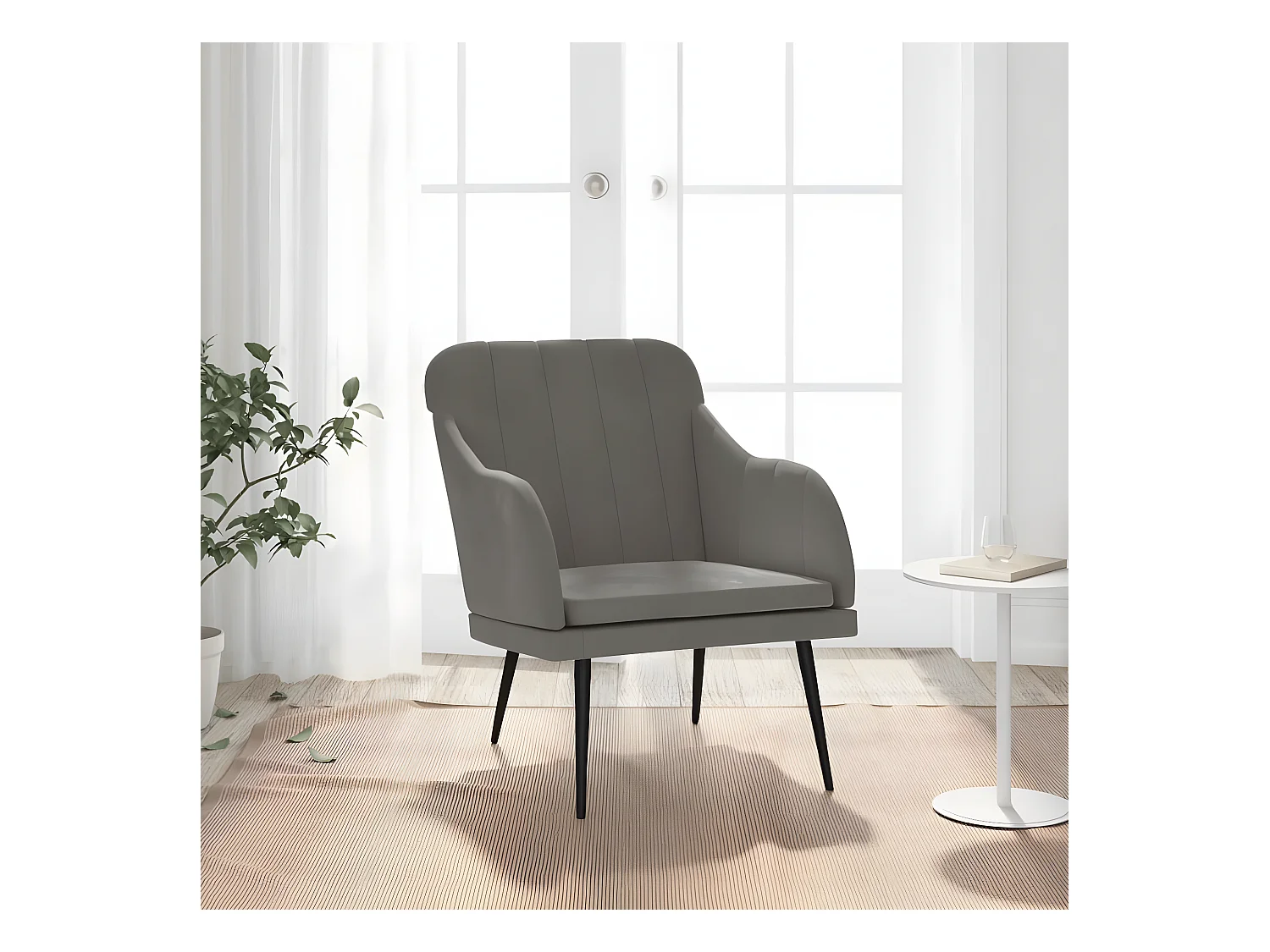 Fauteuil Donkergrijs 63x76x80 cm Fluweel