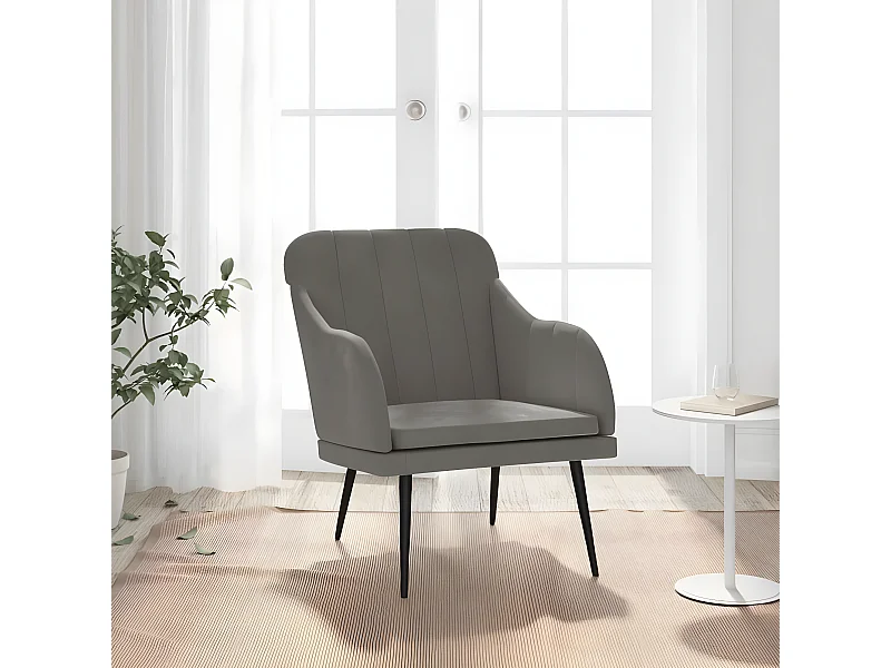 Fauteuil Donkergrijs 63x76x80 cm Fluweel
