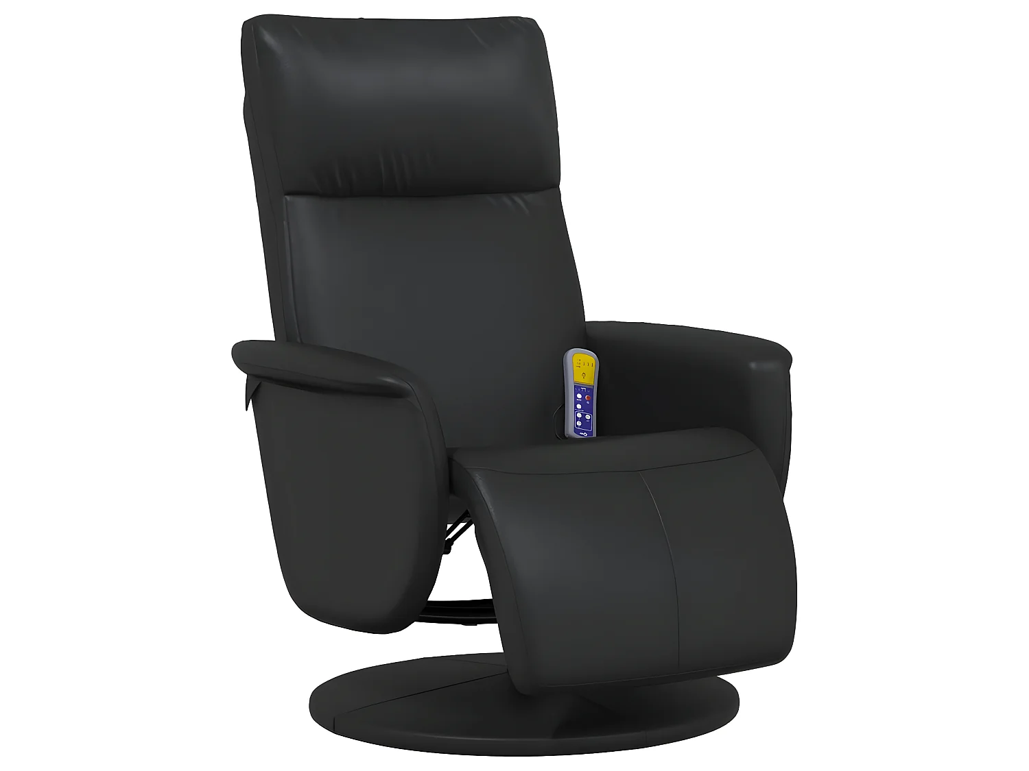 Poltrona de massagem reclinável com apoio para os pés em couro sintético preto