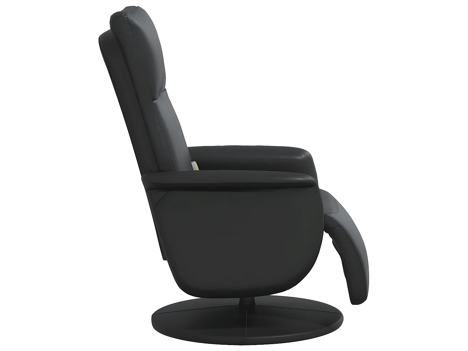 Poltrona de massagem reclinável com apoio para os pés em couro sintético preto