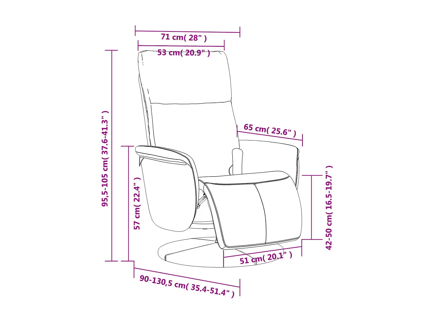 Poltrona de massagem reclinável com apoio para os pés em couro sintético preto