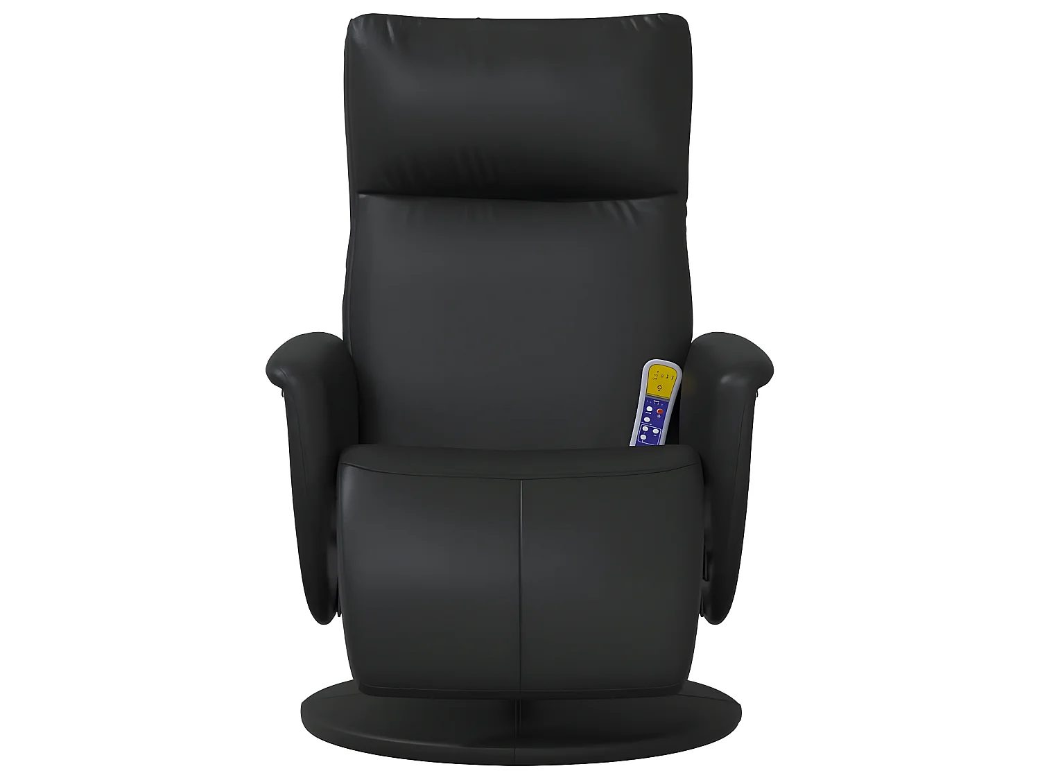 Poltrona de massagem reclinável com apoio para os pés em couro sintético preto