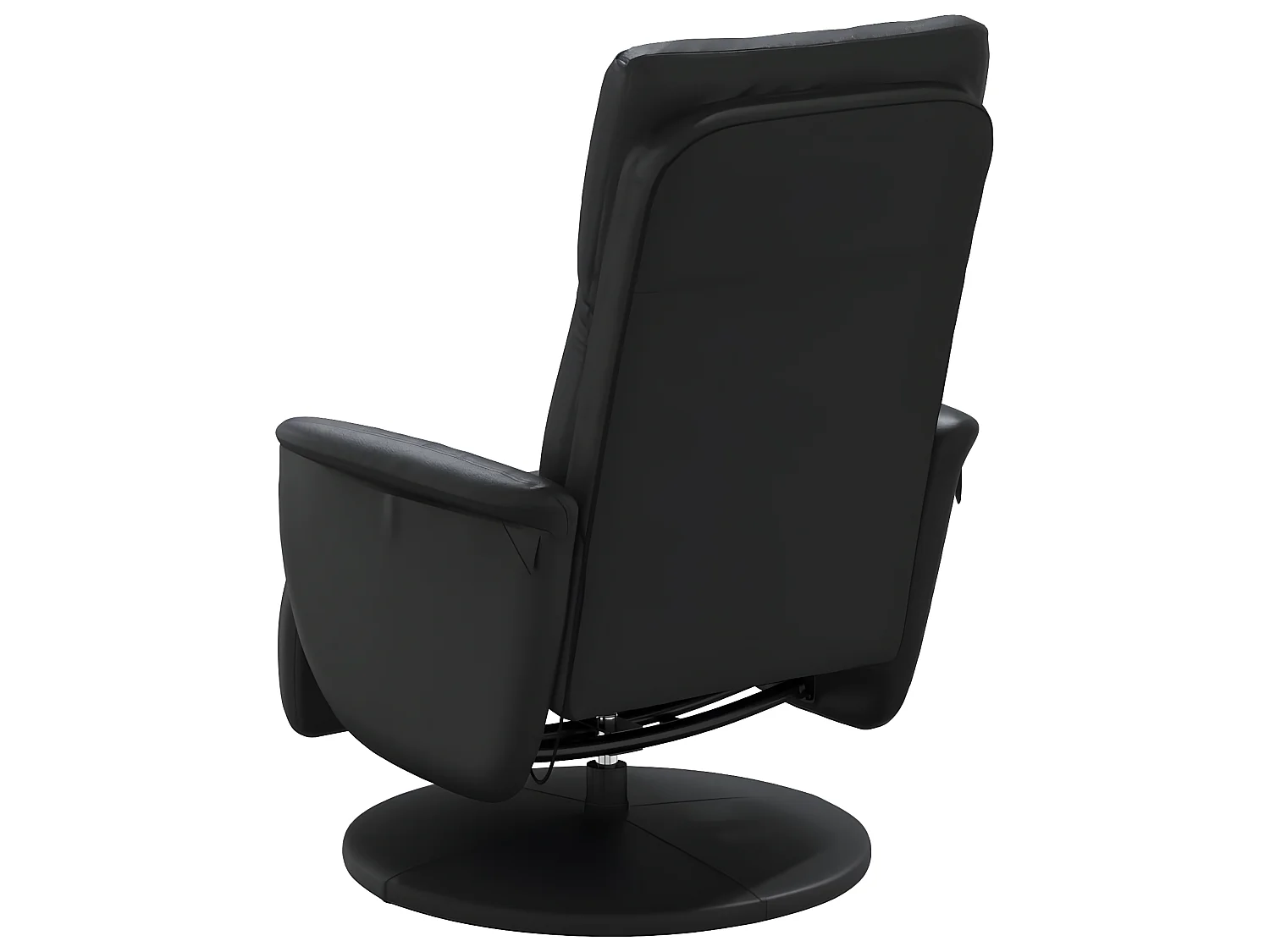 Poltrona de massagem reclinável com apoio para os pés em couro sintético preto