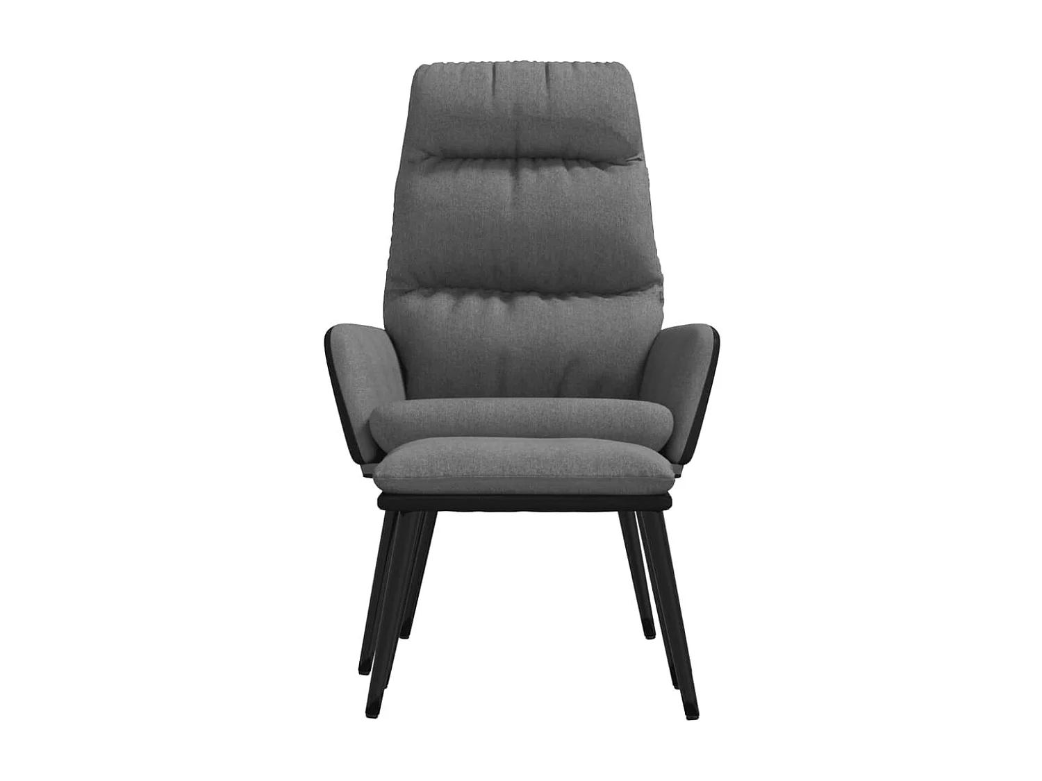 Chaise de relaxation avec tabouret Gris clair Tissu similicuir