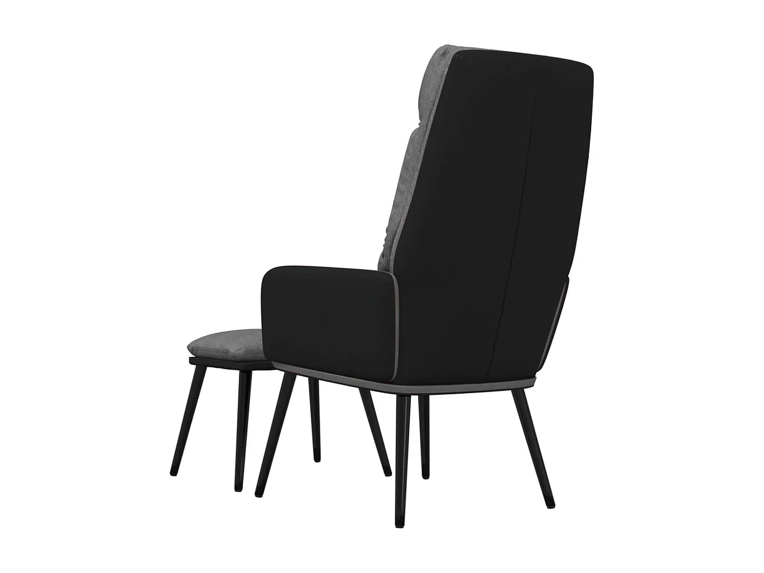 Chaise de relaxation avec tabouret Gris clair Tissu similicuir