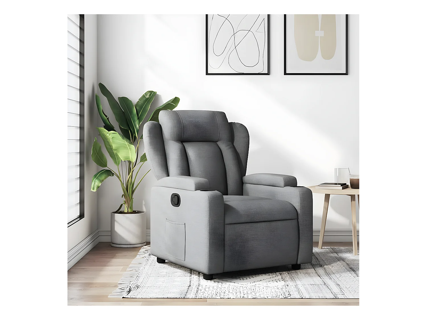 Fauteuil inclinable Gris foncé Tissu