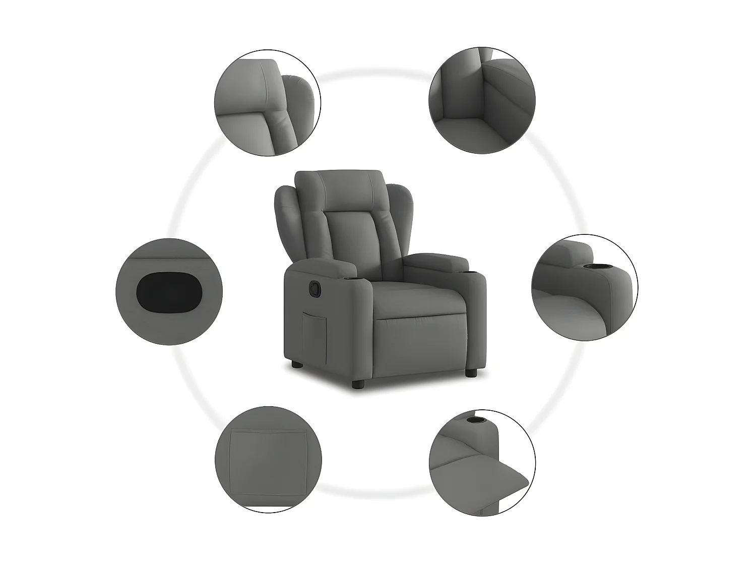 Fauteuil Donkergrijze stof