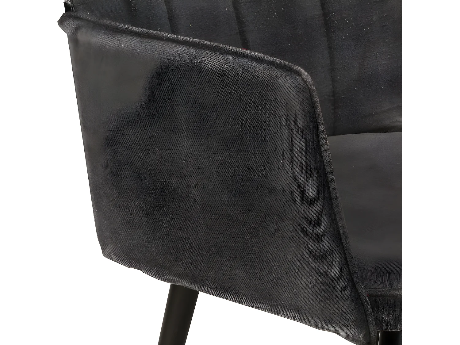 Wingback stoel met voetsteun Zwart vintage canvas