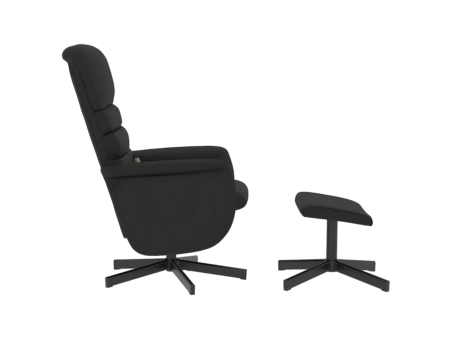 Poltrona de massagem reclinável com apoio para os pés em couro sintético preto