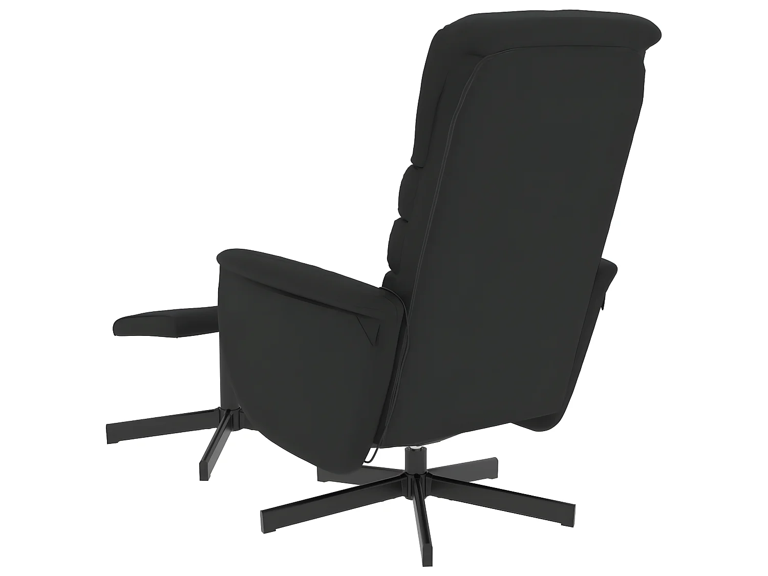 Poltrona de massagem reclinável com apoio para os pés em couro sintético preto