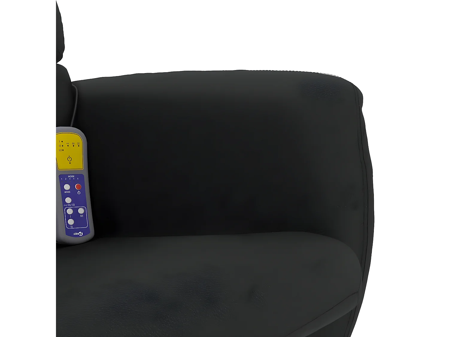 Poltrona de massagem reclinável com apoio para os pés em couro sintético preto