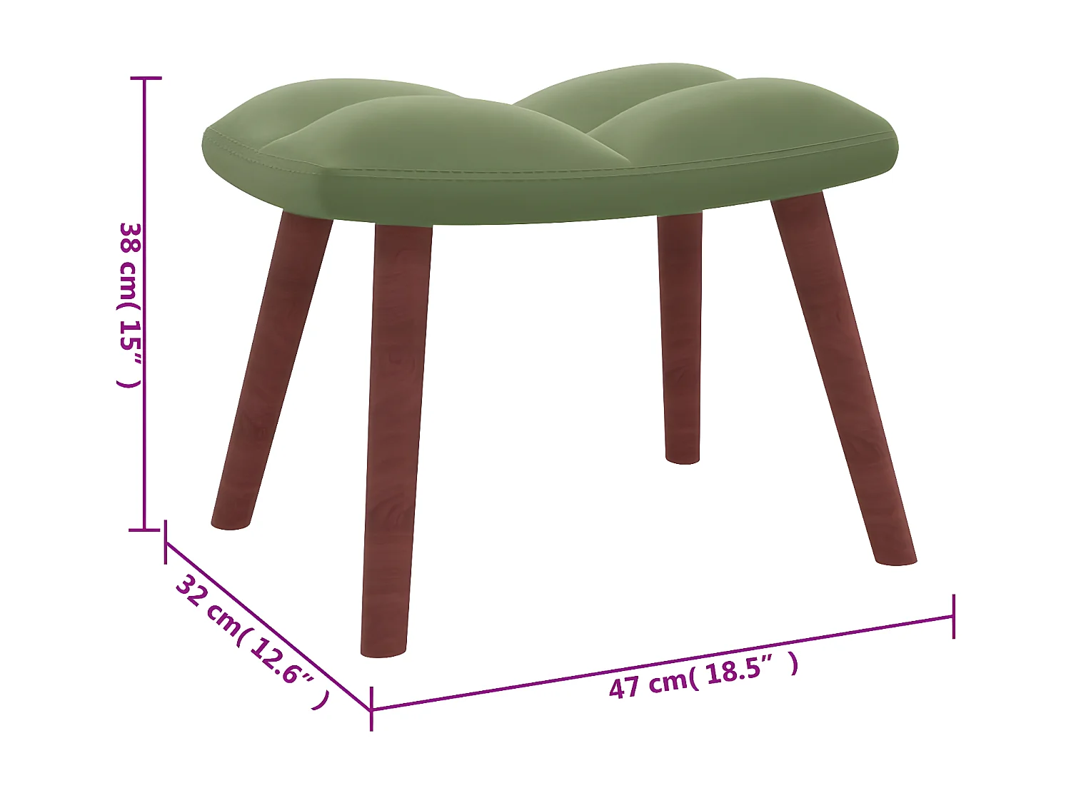 Ontspanningsstoel met voetensteun Lichtgroen Velvet