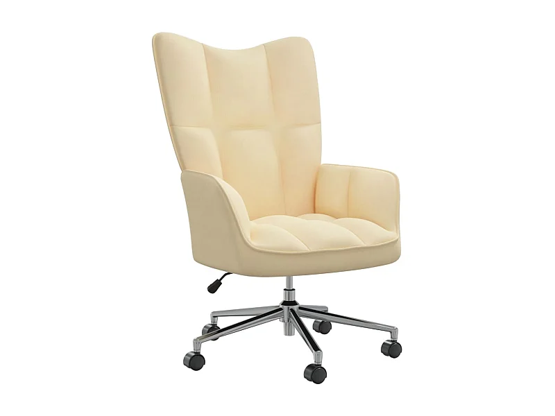 Poltrona relax Velluto bianco crema