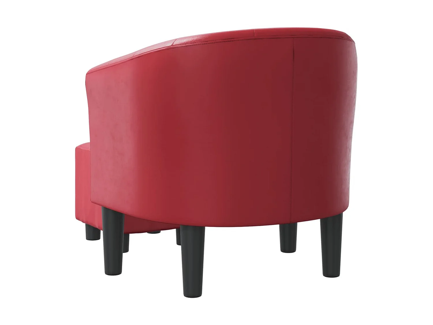 Poltrona trasformabile con poggiapiedi in ecopelle rosso bordeaux