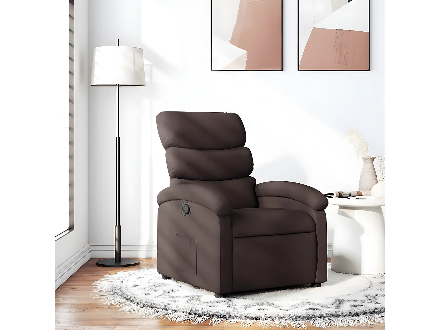 Fauteuil inclinable Marron foncé Tissu