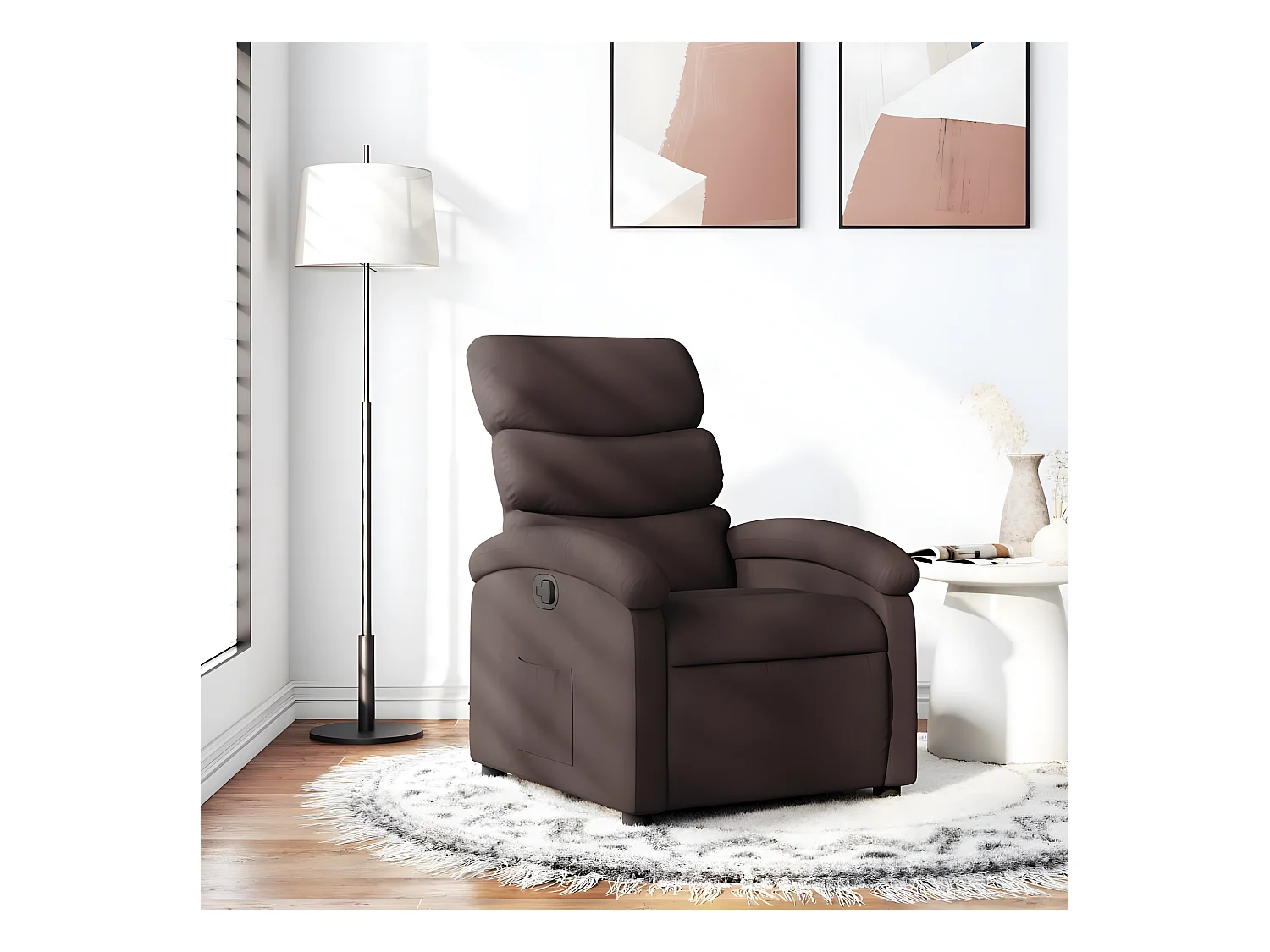 Fauteuil inclinable Marron foncé Tissu