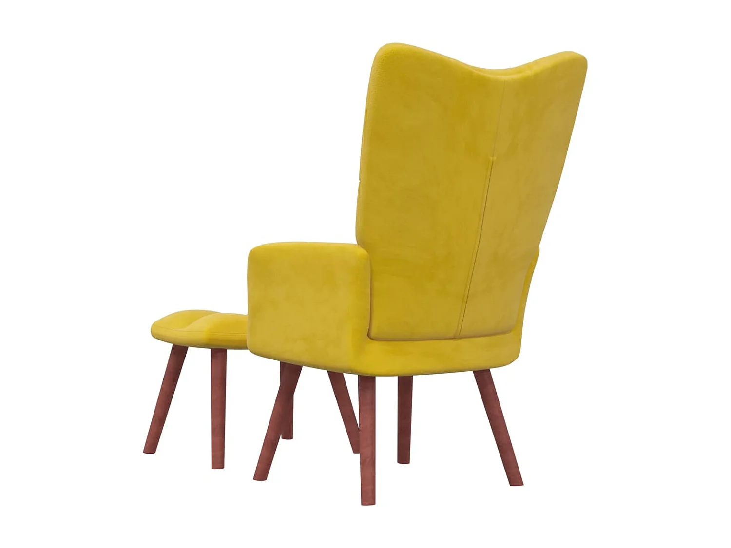 Sillón de relajación con reposapiés Terciopelo amarillo mostaza