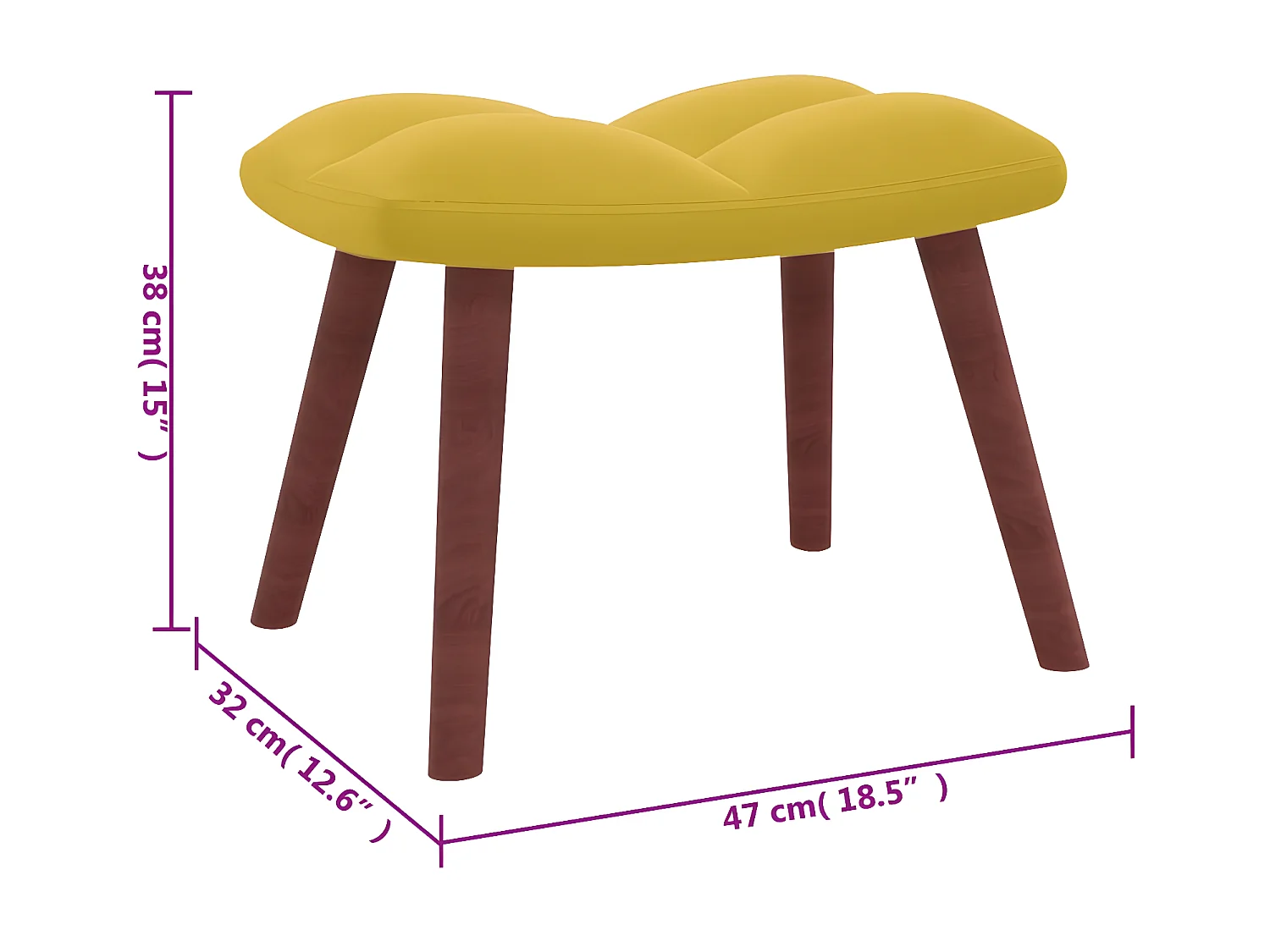 Sillón de relajación con reposapiés Terciopelo amarillo mostaza