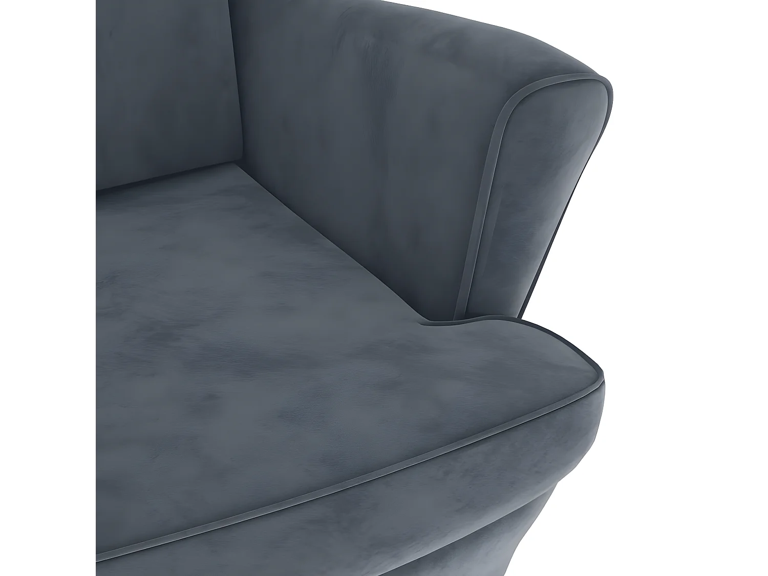 Fauteuil gris foncé velours