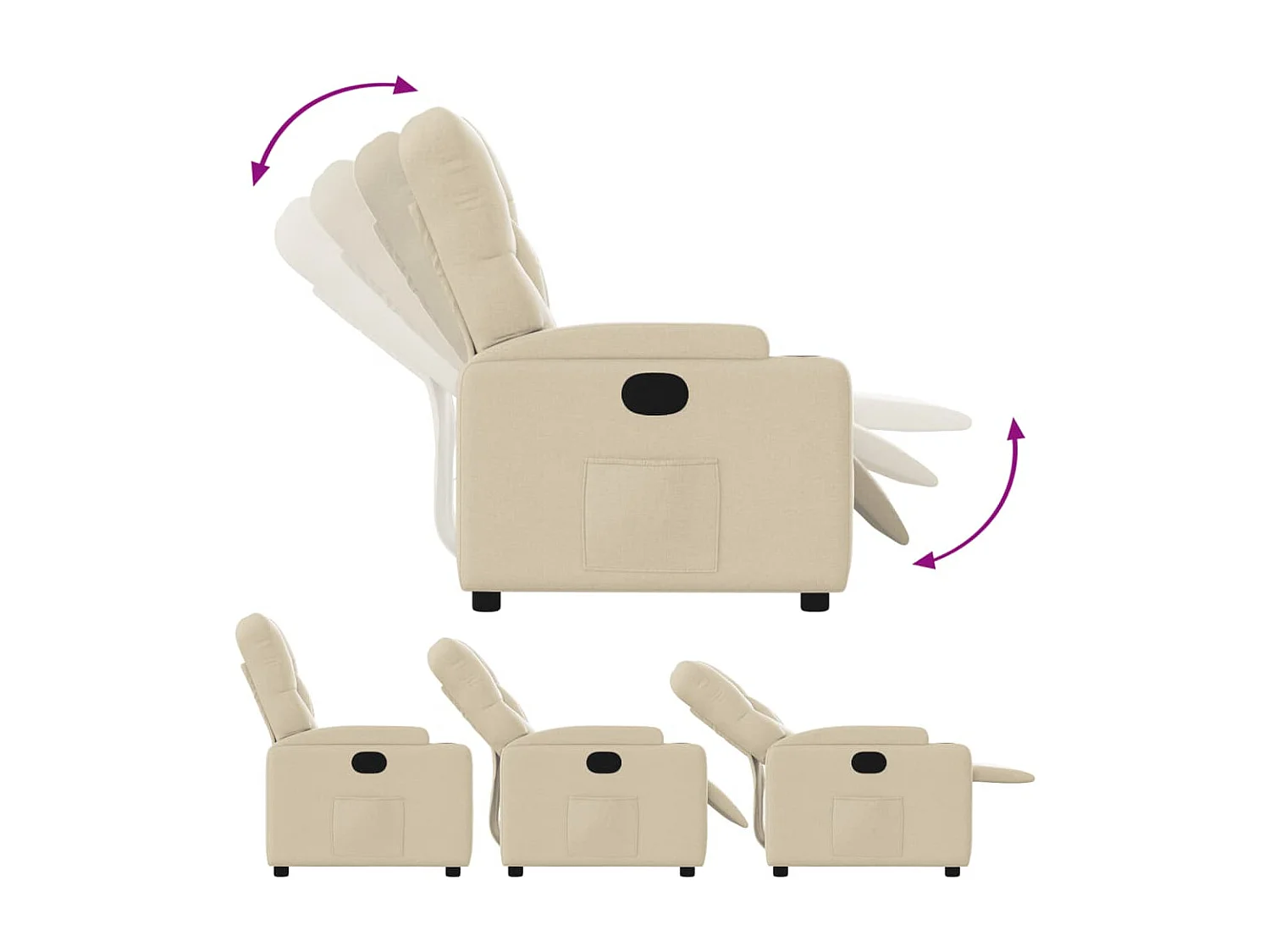 Tessuto color crema per poltrona reclinabile