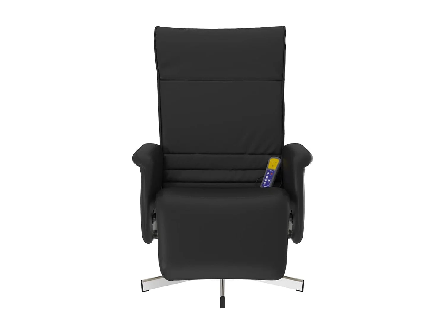 Massagefauteuil met voetsteun van zwart kunstleer