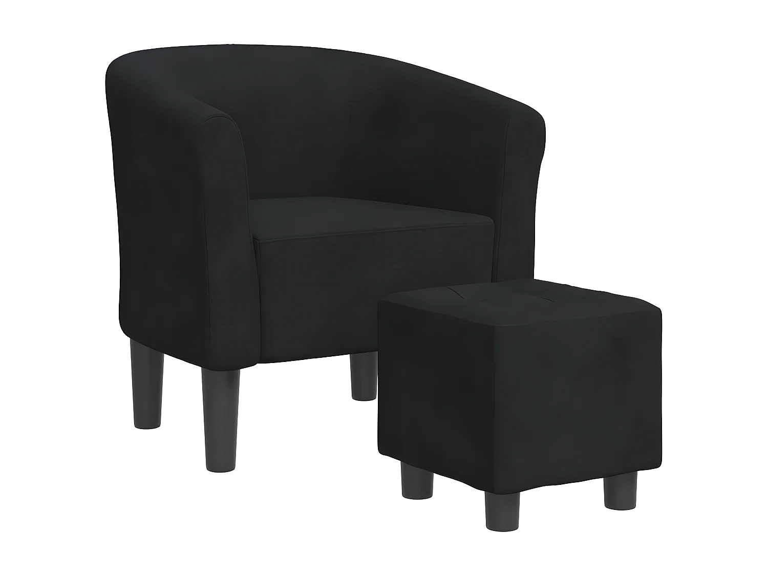 Fauteuil cabriolet avec repose-pied noir velours