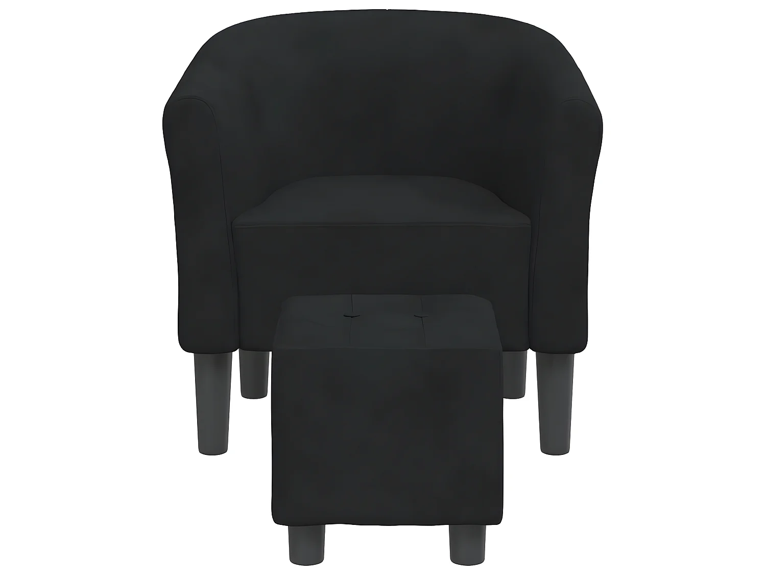 Fauteuil cabriolet avec repose-pied noir velours