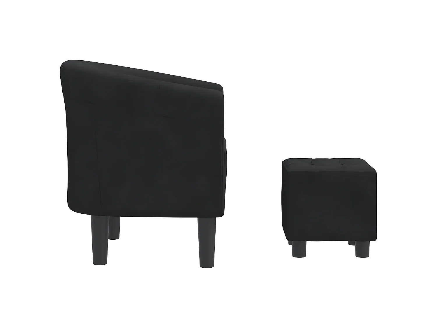 Fauteuil cabriolet avec repose-pied noir velours
