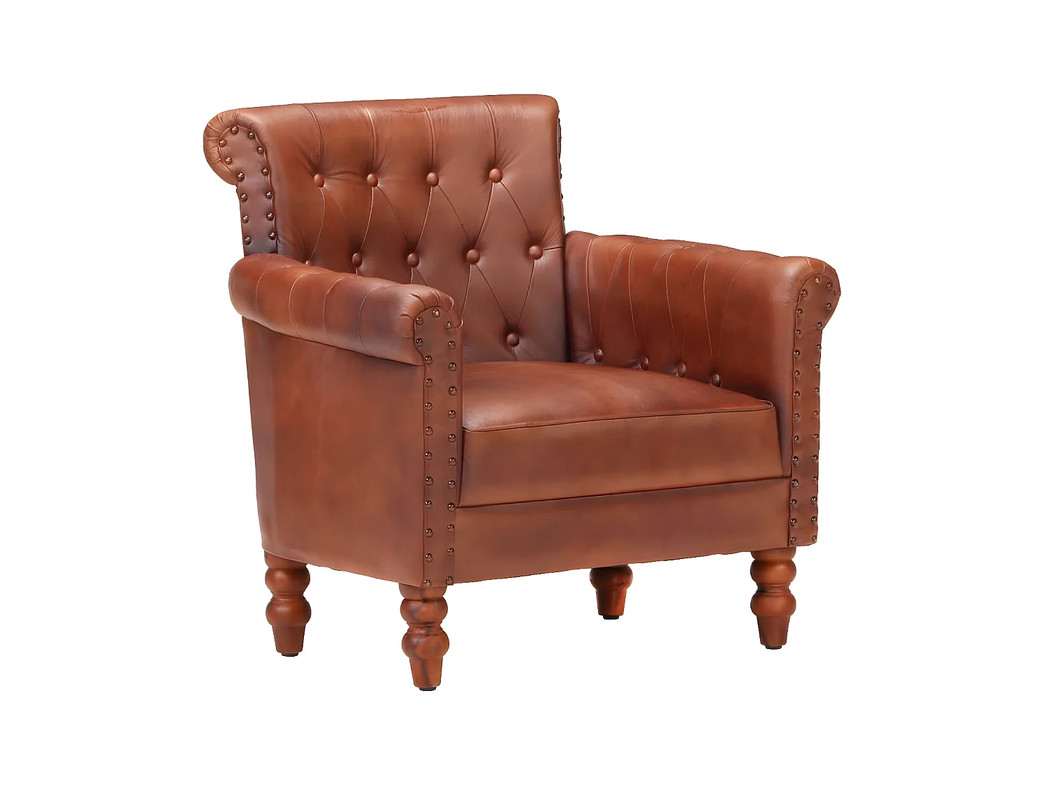Sillón Marrón Piel auténtica de cabra