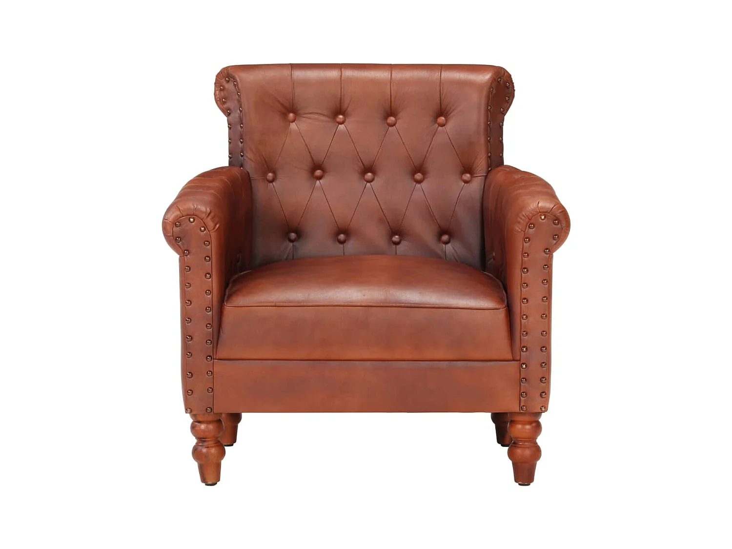 Fauteuil Marron Cuir de chèvre véritable