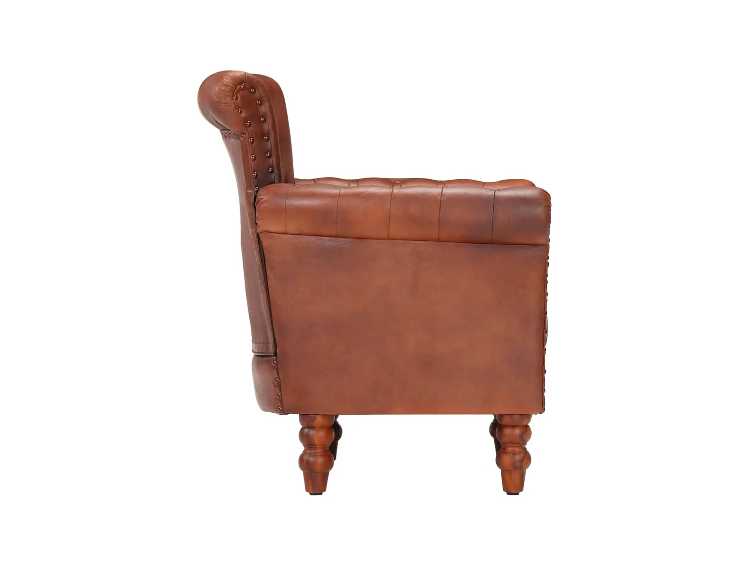 Fauteuil Marron Cuir de chèvre véritable