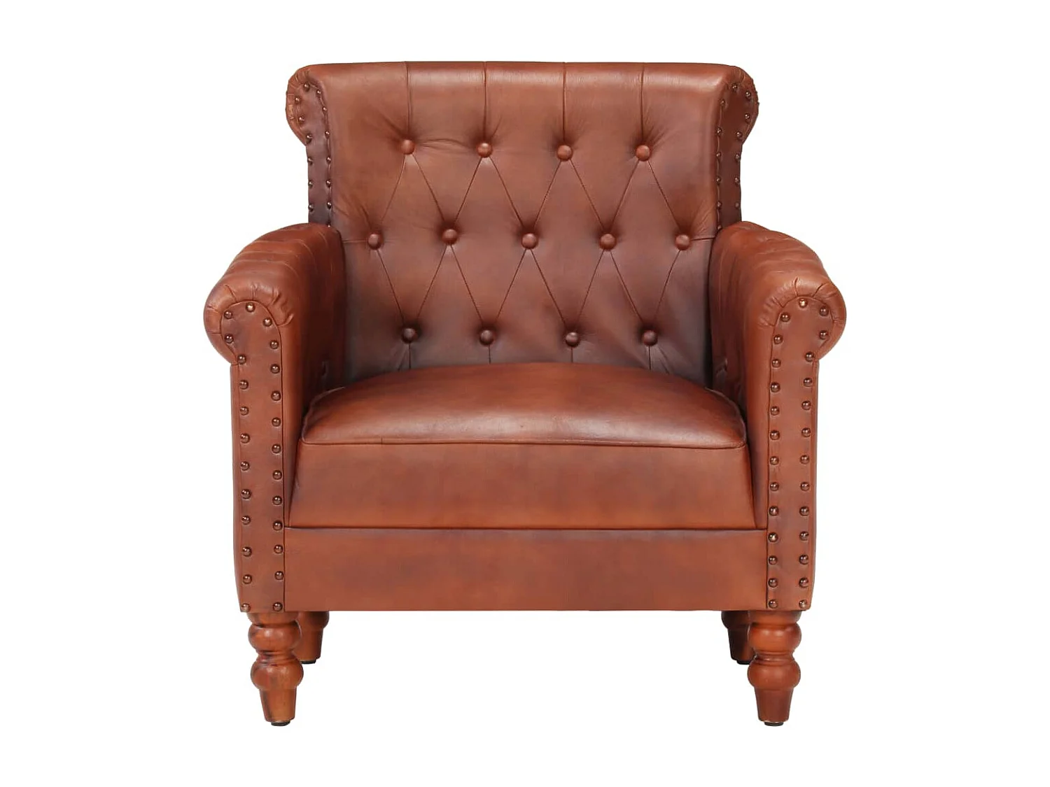 Fauteuil Marron Cuir de chèvre véritable