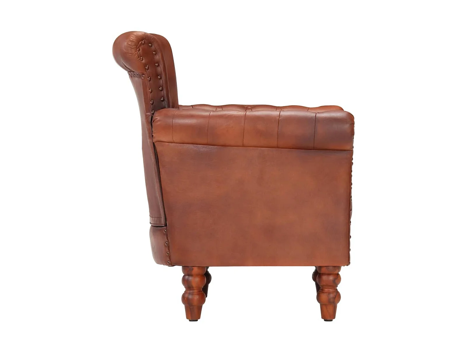 Fauteuil Marron Cuir de chèvre véritable
