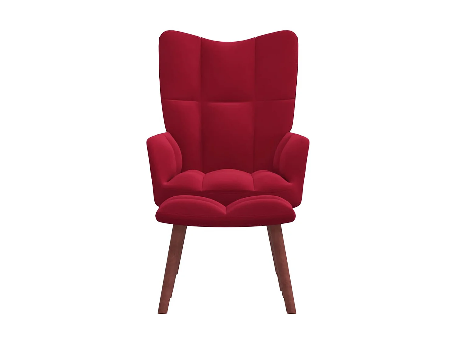 Chaise de relaxation avec repose-pied Rouge bordeaux Velours
