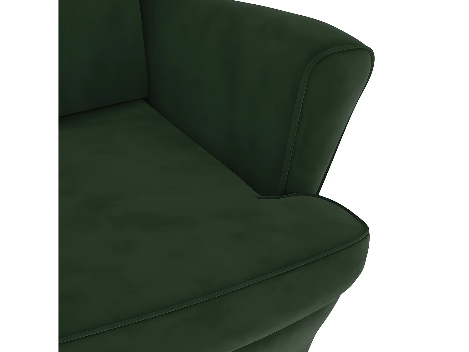 Fauteuil vert foncé velours