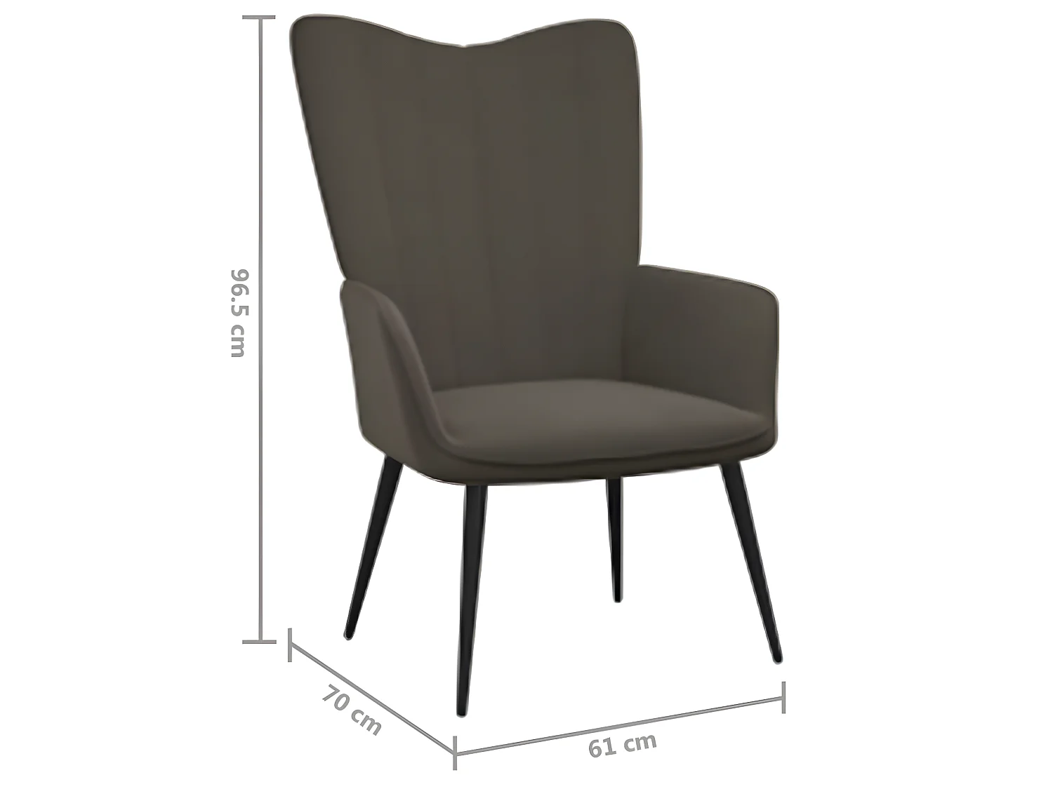 Chaise de relaxation Gris foncé Velours