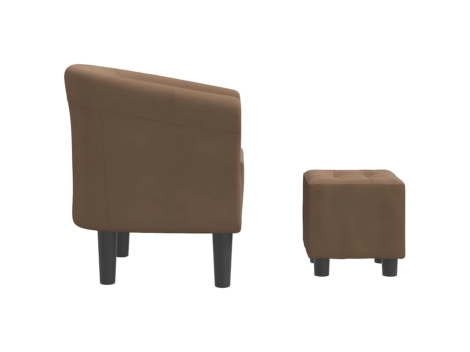 Fauteuil cabriolet avec repose-pied marron tissu