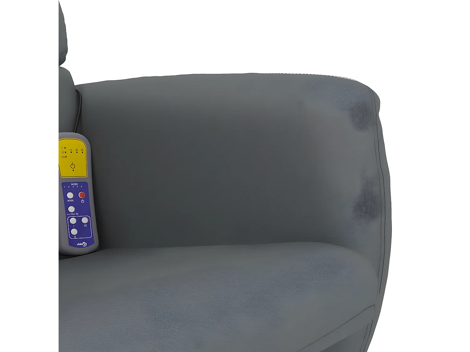 Relax-Massagesessel mit Fußstütze aus grauem Kunstleder