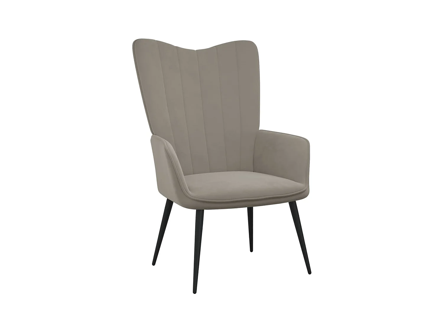 Chaise de relaxation avec repose-pied Gris clair Velours