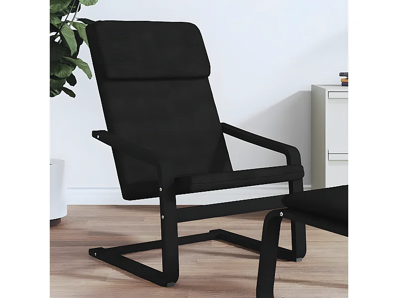 Chaise de relaxation Noir Tissu