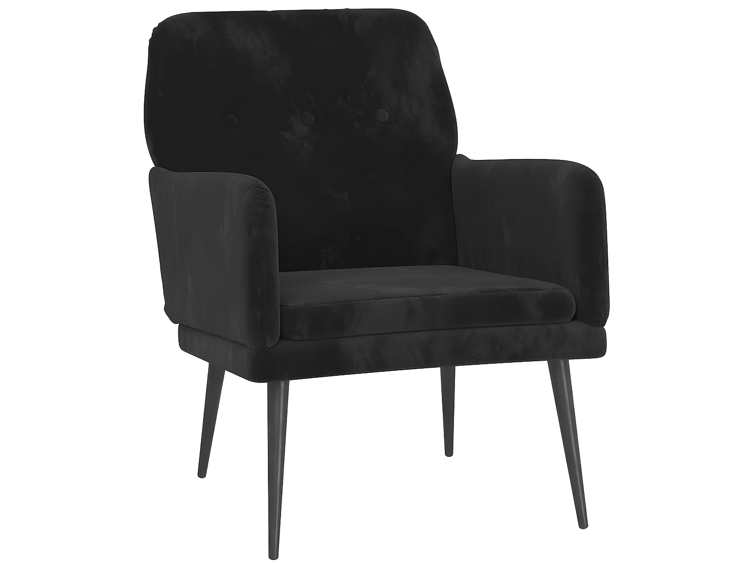 Sillón negro 62x79x79 cm Terciopelo