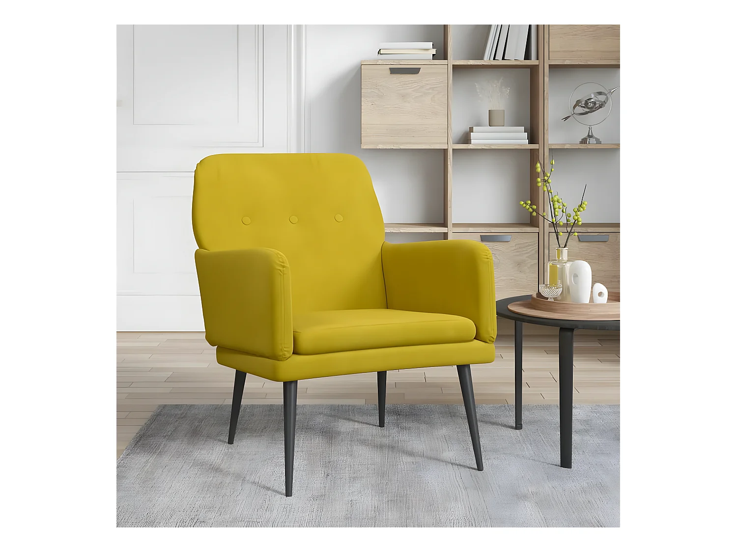 Fauteuil Jaune 62x79x79 cm Velours