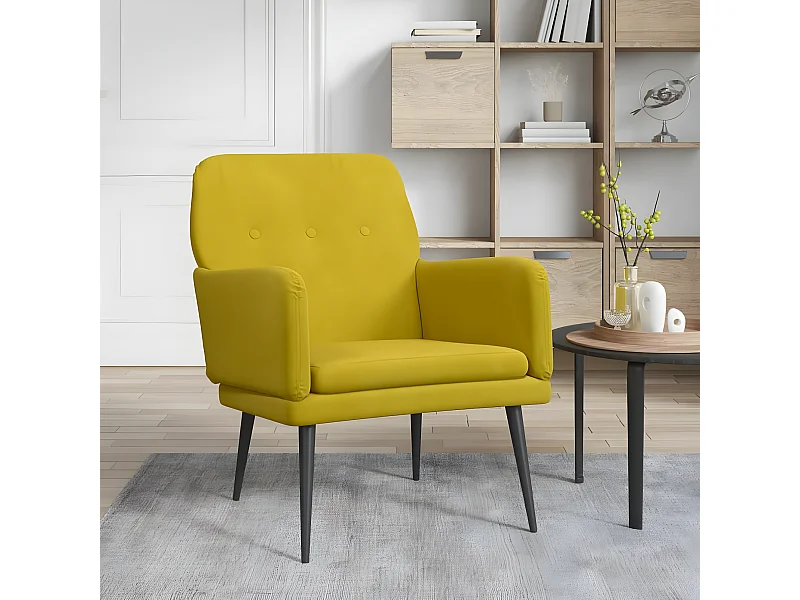 Fauteuil Jaune 62x79x79 cm Velours