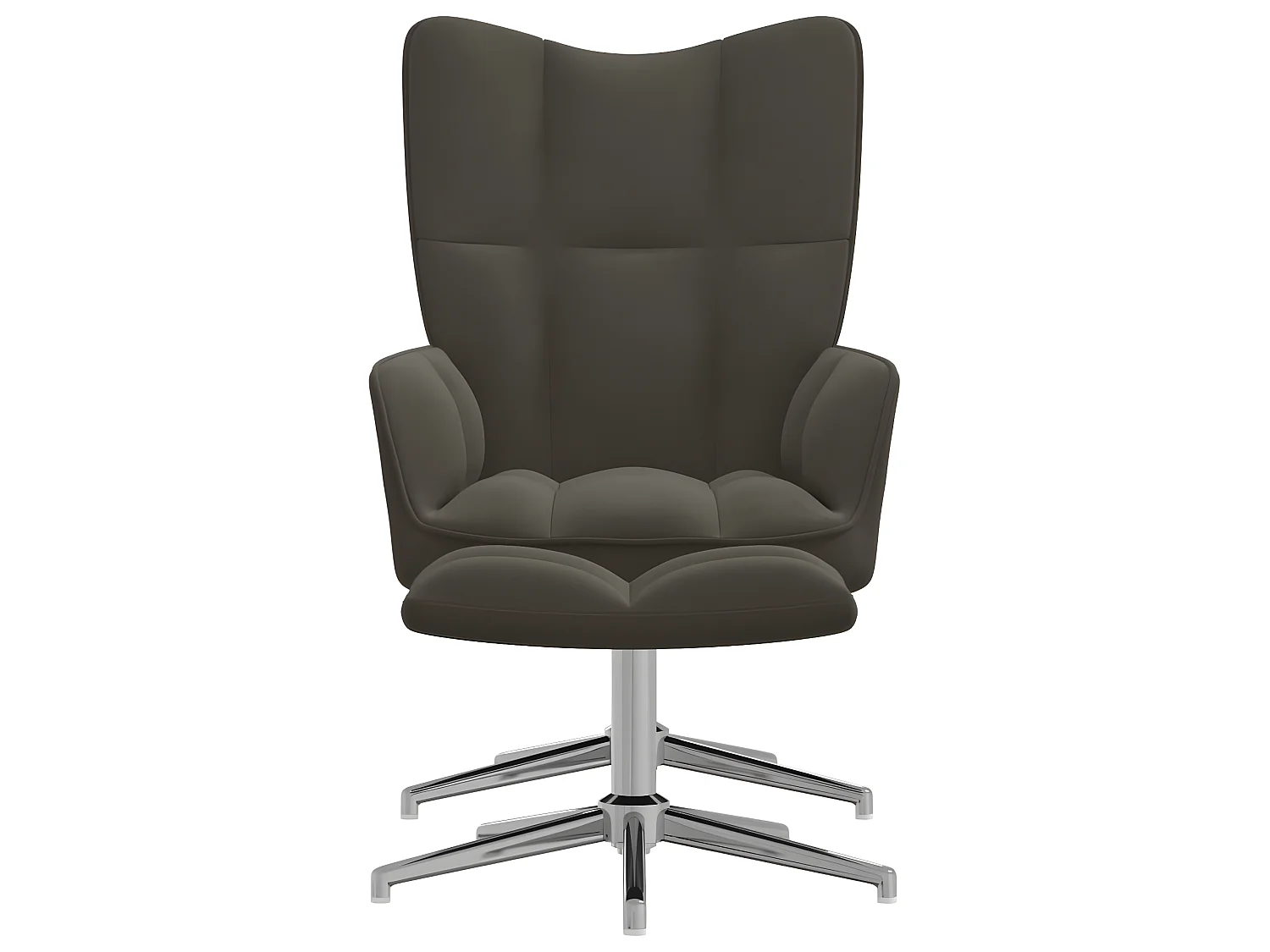 Poltrona relax con poggiapiedi Velluto grigio scuro